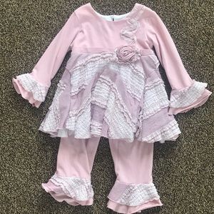 2t Isobella & Chloe dusty rose ruffle outfit